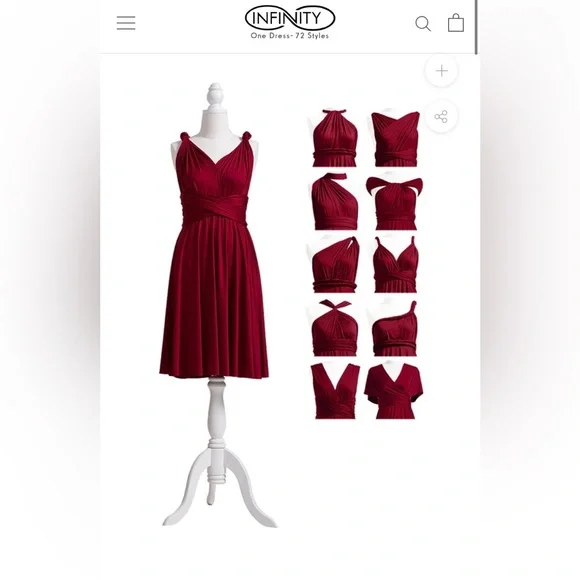Infinity Dress Dresses | Infinity Knee Length Bridesmaids Dress In Burgundy | Color: Red | Size: One Size Fits Most | Rubblerebel's Closet